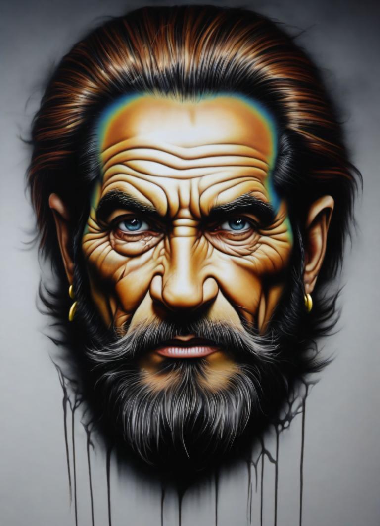 Art à l'aérographe,Art à l'aérographe, Personnes, homme, 1garçon, foyer masculin, Poils, barbe