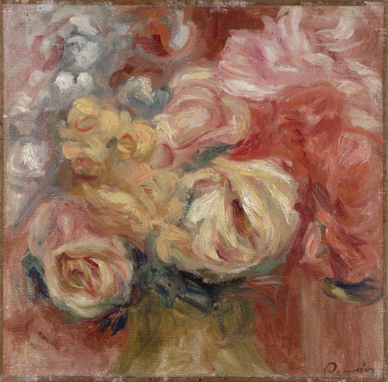 Flowers,鲜花,Pierre-Auguste Renoir,皮埃尔-奥古斯特-雷诺阿,油画,油画, 花, 玫瑰, 1个女孩, 抽象的, 传统媒体, 小明寺小石, 没有人类